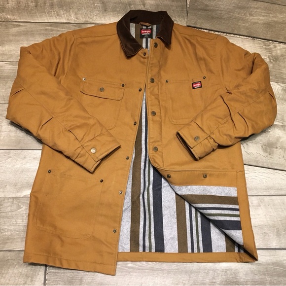 Wrangler Blanket Lined Cotton Barn Chore Work Mens Coat Jacket Size 38-40 Medium